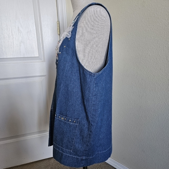 USA Made Fran's Denim Vest / Dress M - Picture 5 of 12